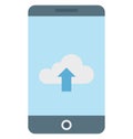 Mobile Upload, Upload Vector Icon editable Royalty Free Stock Photo