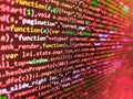 RNN Neural Network source code. Developer working on websites codes in office. Modern tech. Programing workflow abstract algorithm Royalty Free Stock Photo