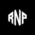 RNP letter logo design with polygon shape. RNP polygon and cube shape logo design. RNP hexagon vector logo template white and Royalty Free Stock Photo