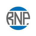 RNP letter logo design on white background. RNP creative initials circle logo concept. RNP letter design Royalty Free Stock Photo