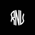 RNU letter logo abstract creative design.