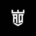 RO Logo Letter Castle Shape Style