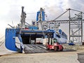 Ro-Ro is a specialized vessel for transporting vehicles, containers and other cargoes in the port and on the high seas.