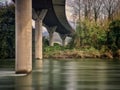 Road above the river in central Asturias. Spain