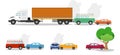 Road accident different situations collection. Car accidents and crash set flat vector Illustration on a white Royalty Free Stock Photo