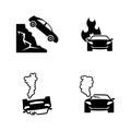 Road accident. Simple Related Vector Icons