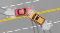 Road accident between two cars. Royalty Free Stock Photo