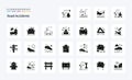 25 Road Accidents Solid Glyph icon pack Royalty Free Stock Photo