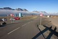 Road from the airport at Longyearbyen (Svalbard) Royalty Free Stock Photo