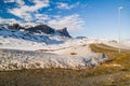 Road along Hardangervidda Park. Norwegian winter landscape.