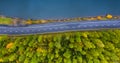 The road along the lake. Forest. Aerial view Royalty Free Stock Photo