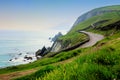 Road along the scenic coast of western Ireland. Slea Head, Dingle peninsula, County Kerry. Royalty Free Stock Photo