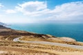 The road along the shore of the Dead sea - Jordan Royalty Free Stock Photo