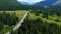 a road in the Altai mountains in summer Royalty Free Stock Photo