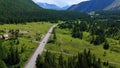 a road in the Altai mountains in summer Royalty Free Stock Photo