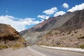 Road through Andes mountains at Aconcagua Provincial Park, Argentina Royalty Free Stock Photo