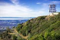 Road and antenna tower on top of Mt Diablo; Royalty Free Stock Photo