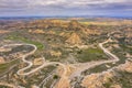 Road arid landscape Alcubierre mountains Royalty Free Stock Photo