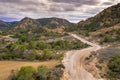 Road arid landscape Alcubierre mountains Royalty Free Stock Photo