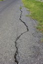 Road asphalt damage crack Royalty Free Stock Photo