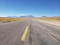 Road asphalt volcano straight desert sky empty nobody