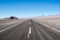 Road into the Atacama Desert. Barren rocky landscape, arid mountains and hills in the San Pedro de Atacama area.