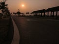 The road atmosphere for morning jogging Royalty Free Stock Photo