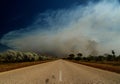 Road of Australia, bush fire Royalty Free Stock Photo