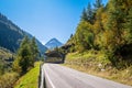 Road in the Austrian Ãâtztal leading to Vent Tyrol, Austria Royalty Free Stock Photo