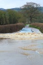 Road in flooded Axe Valley Royalty Free Stock Photo