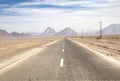 Road through the Bafgh desert near Yazd Royalty Free Stock Photo