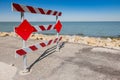 Road Barricade for a washed out portion of road.