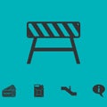 Road barrier icon flat