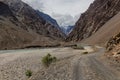 Road in Bartang valley in Pamir mountains, Tajikist