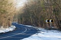 Road Bend Direction Left Sign Royalty Free Stock Photo