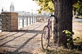 Road bicycle on city street