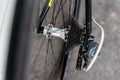 Road bicycle rear wheel hub Royalty Free Stock Photo