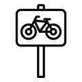 Road bicycle sign icon outline vector. Bike parking Royalty Free Stock Photo
