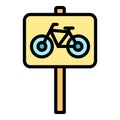 Road bicycle sign icon vector flat