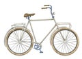 Road Bicycle. Watercolor hand drawn illustration of urban retro classic Bike on isolated white background. drawing of Royalty Free Stock Photo