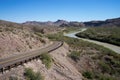 Road through big bend texas by the mexican border