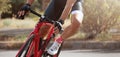 Road bike cyclist man cycling, athlete on a race cycle Royalty Free Stock Photo