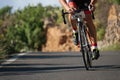 Road bike cyclist man cycling,athlete on a race cycle Royalty Free Stock Photo