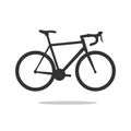Road bike silhouette, detailed vector illustration.