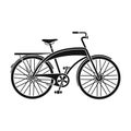 Road bike for walking with a semicircular frame.Different Bicycle single icon in black style vector symbol stock