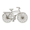 Road bike for walking with a semicircular frame.Different Bicycle single icon in outline style vector symbol stock