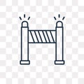 Road blockade vector icon isolated on transparent background, li