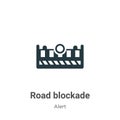 Road blockade vector icon on white background. Flat vector road blockade icon symbol sign from modern alert collection for mobile