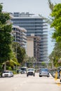 Road blocked by the Champlain Towers collapse site Miami Surfside Collins Avenue