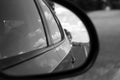 Rear view in car mirror Royalty Free Stock Photo